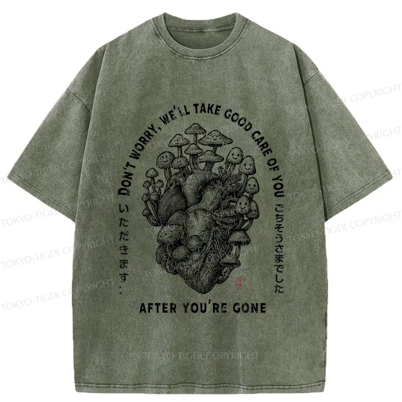 Tokyo-Tiger Thank You For The Meal-mushroom Washed T-Shirt