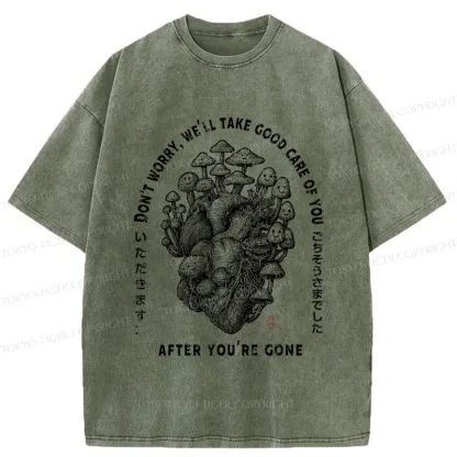 Tokyo-Tiger Thank You For The Meal-mushroom Washed T-Shirt