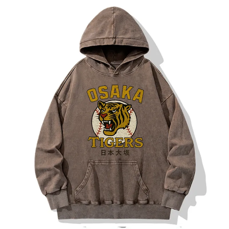 Tokyo-Tiger Funny Osaka Tigers Washed Hoodie