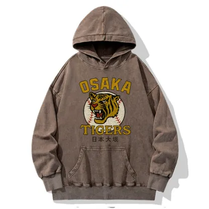 Tokyo-Tiger Funny Osaka Tigers Washed Hoodie