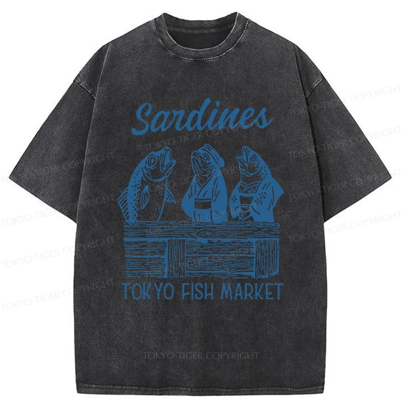 Tokyo-Tiger Sardine Merchant Washed T-Shirt