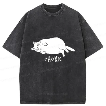 Tokyo-Tiger Chonk Cat Washed T-Shirt