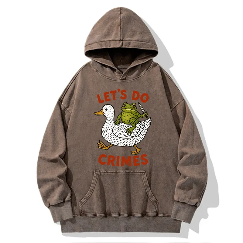 Tokyo-Tiger Frog Ready To Commit Crime Washed Hoodie