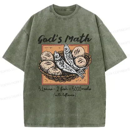 Tokyo-Tiger Five Loaves And Two Fishes Washed T-Shirt