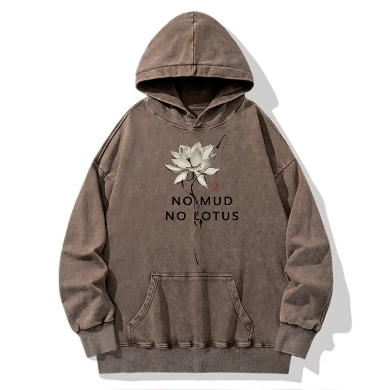Tokyo-Tiger Japanese Zen Lotus Washed Hoodie
