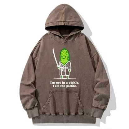 Tokyo-Tiger Funny Cucumber Samurai Washed Hoodie