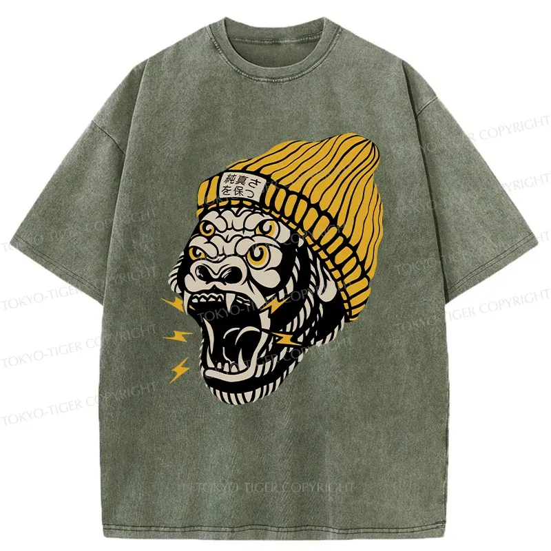 Tokyo-Tiger Howler Monkey Washed T-Shirt