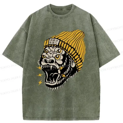 Tokyo-Tiger Howler Monkey Washed T-Shirt