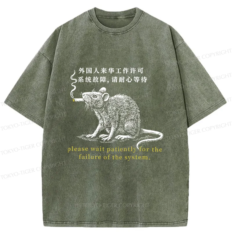 Tokyo-Tiger Travel Permit Washed T-Shirt