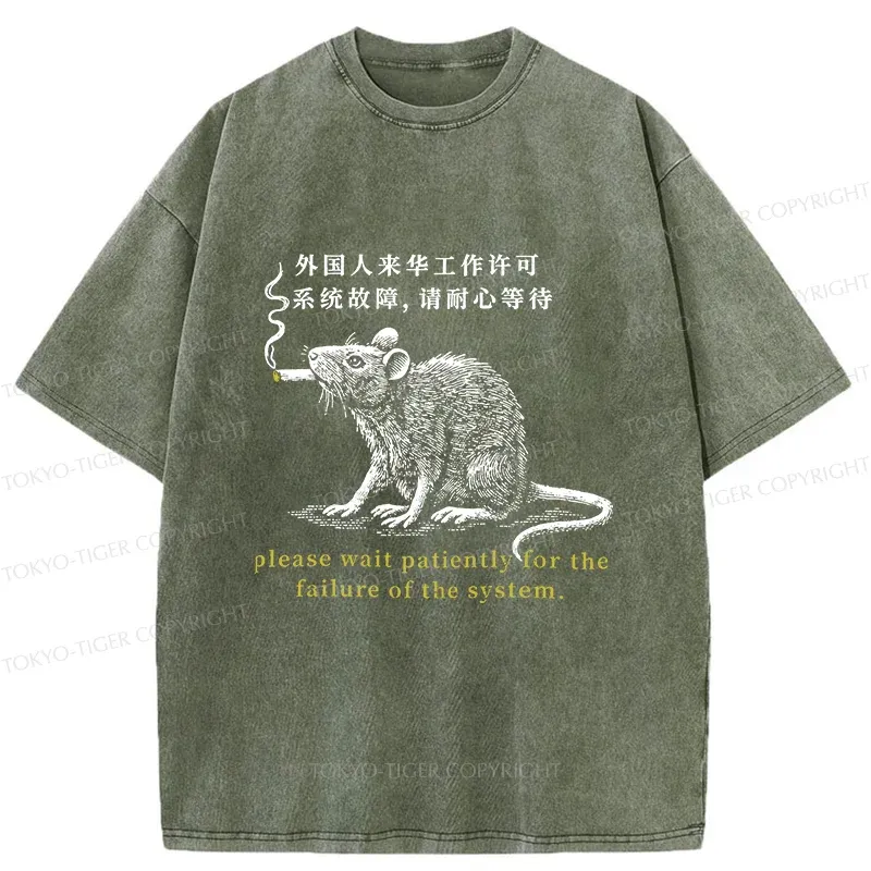 Tokyo-Tiger Travel Permit Washed T-Shirt