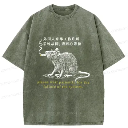 Tokyo-Tiger Travel Permit Washed T-Shirt