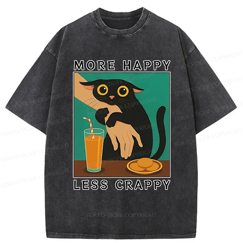 Tokyo-Tiger Cat Hugging Person Washed T-Shirt Sale