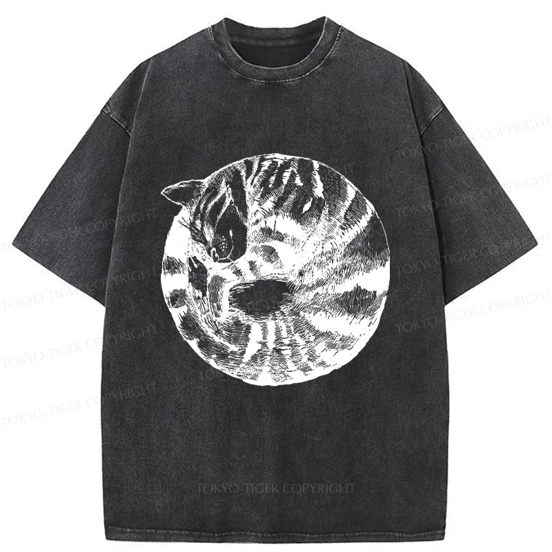 Tokyo-Tiger A Plate Of Cat Washed T-Shirt