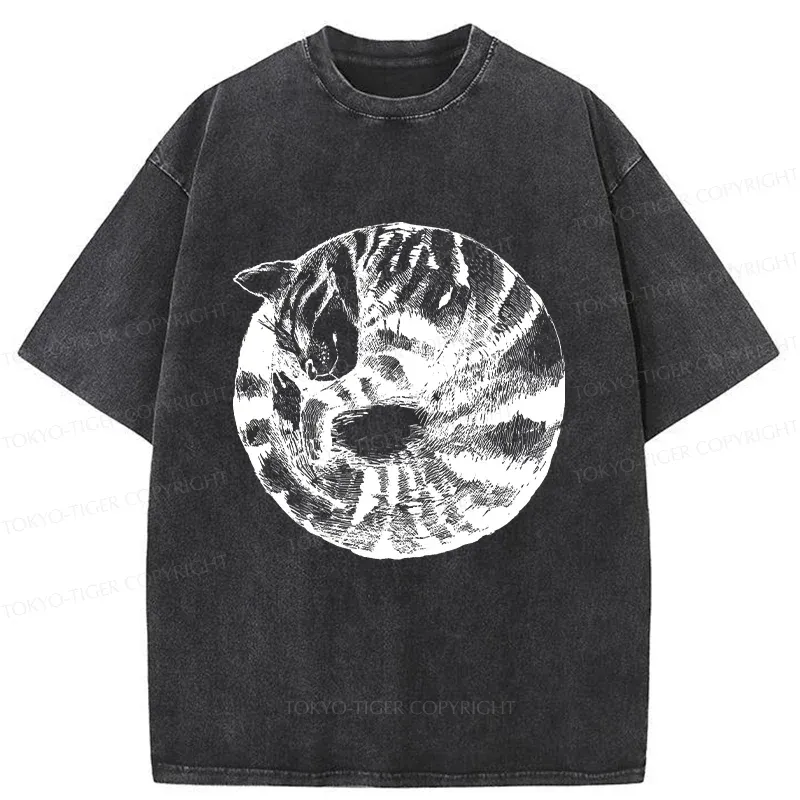 Tokyo-Tiger A Plate Of Cat Washed T-Shirt Sale