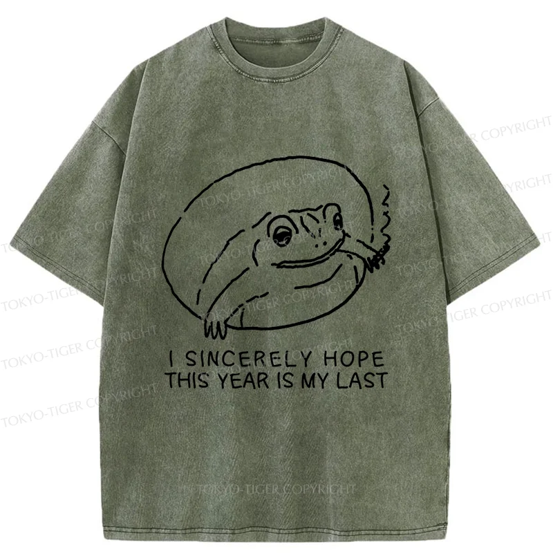 Tokyo-Tiger Melancholy Frog Washed T-Shirt