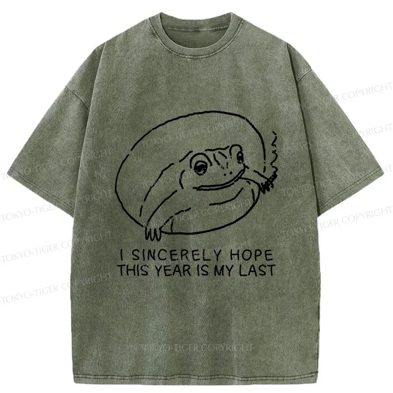 Tokyo-Tiger Melancholy Frog Washed T-Shirt
