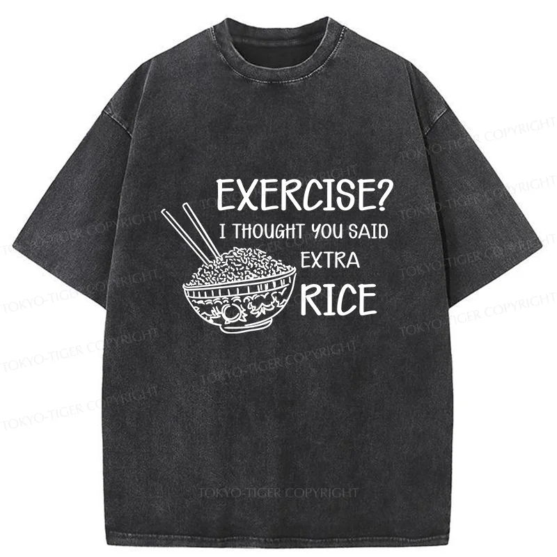 Tokyo-Tiger Exercise Or Extra Rice Washed T-Shirt