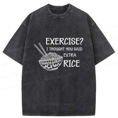 Tokyo-Tiger Exercise Or Extra Rice Washed T-Shirt