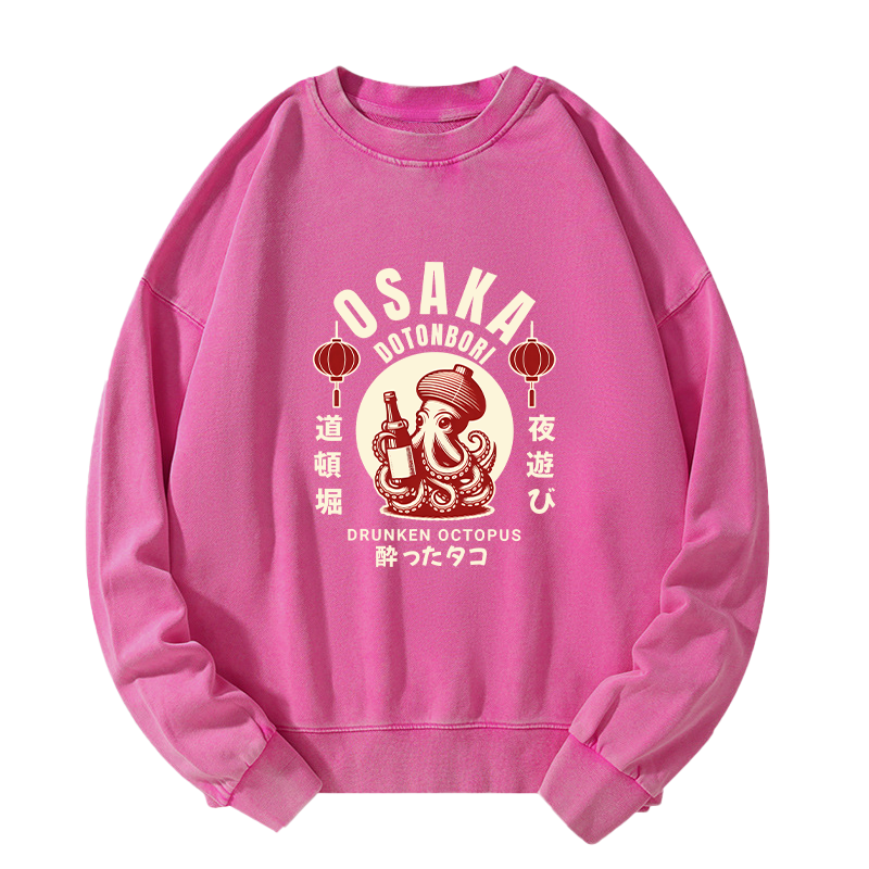 Tokyo-Tiger Retro Osaka Octopus Washed Sweatshirt