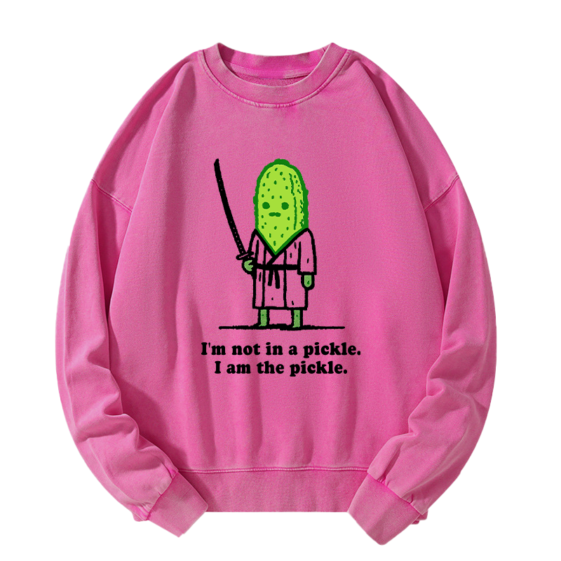 Tokyo-Tiger Funny Cucumber Samurai Washed Sweatshirt