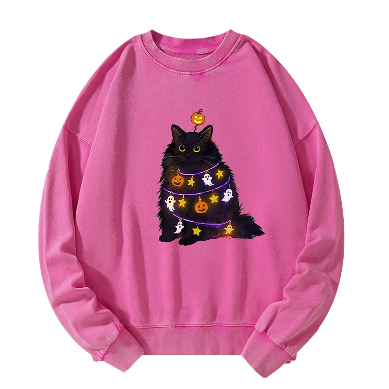 Tokyo-Tiger Halloween Cat Washed Sweatshirt