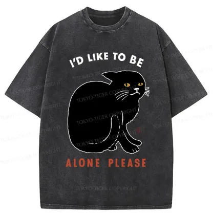 Tokyo-Tiger Cat Alone Japan Washed T-Shirt