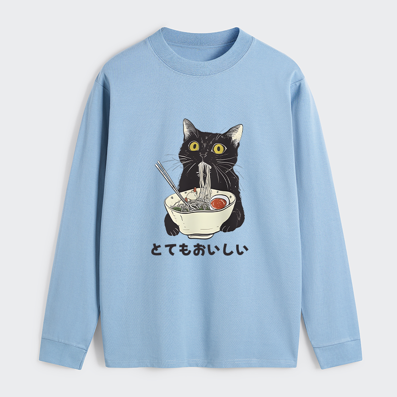 Tokyo-Tiger Cats Eat Ramen Noodles Classic Long Sleeve T-Shirt
