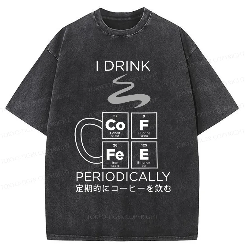 Tokyo-Tiger Coffee Elements Washed T-Shirt