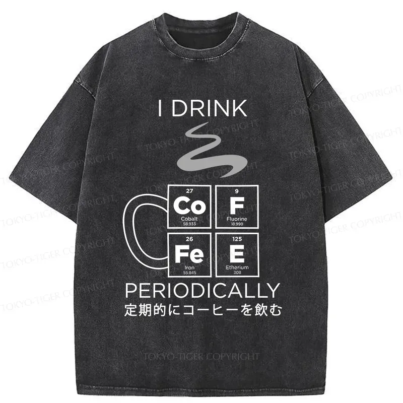 Tokyo-Tiger Coffee Elements Washed T-Shirt