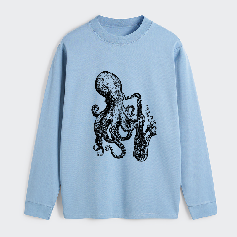 Tokyo-Tiger Octopus Playing Saxophone Classic Long Sleeve T-Shirt