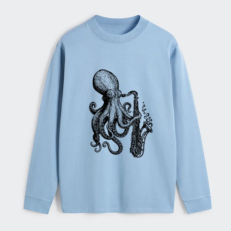 Tokyo-Tiger Octopus Playing Saxophone Classic Long Sleeve T-Shirt