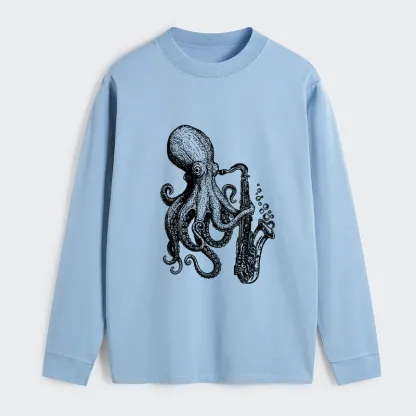 Tokyo-Tiger Octopus Playing Saxophone Classic Long Sleeve T-Shirt