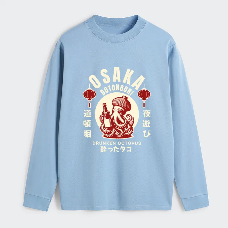 Tokyo-Tiger Retro Osaka Octopus Long Sleeve T-Shirt