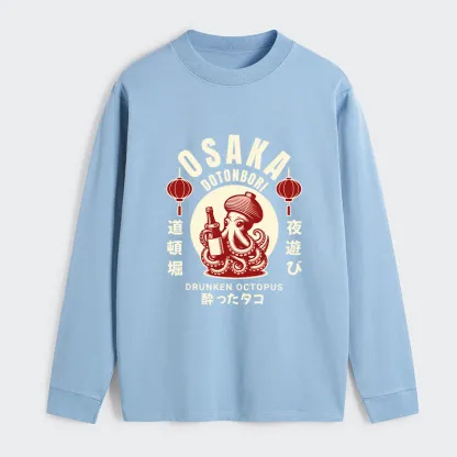 Tokyo-Tiger Retro Osaka Octopus Long Sleeve T-Shirt