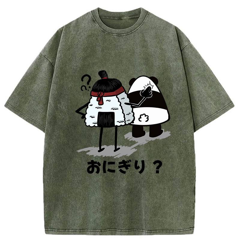 Tokyo-Tiger Are You A Rice Ball Washed T-Shirt