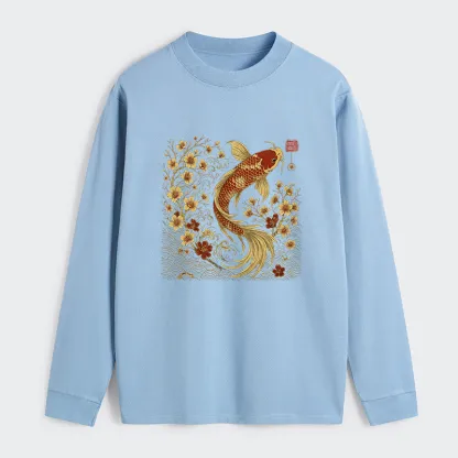 Tokyo-Tiger Vintage Sakura And Koi Classic Long Sleeve T-Shirt