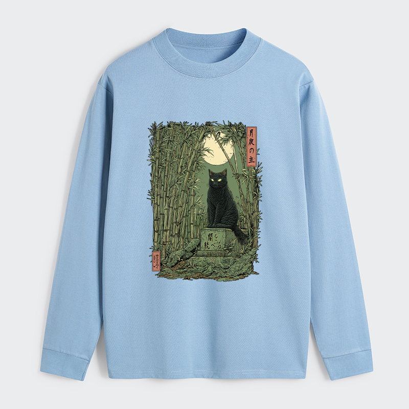 Tokyo-Tiger Black Cat In The Bamboo Forest Classic Long Sleeve T-Shirt