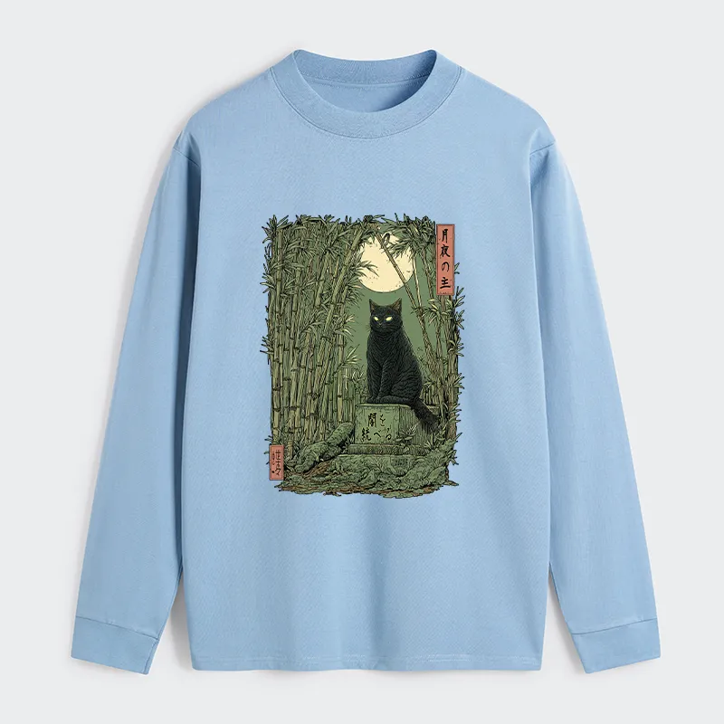 Tokyo-Tiger Black Cat In The Bamboo Forest Classic Long Sleeve T-Shirt