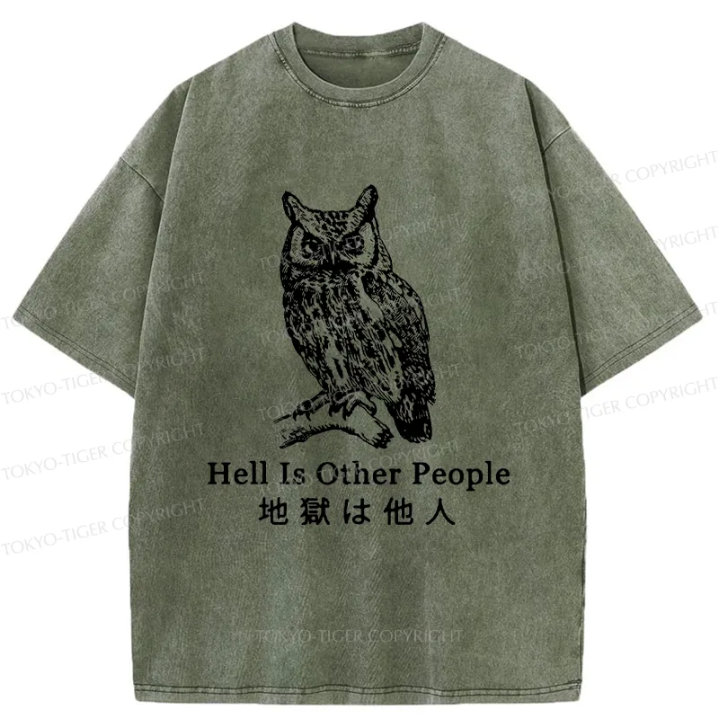 Tokyo-Tiger Hell Is Other People Washed T-Shirt