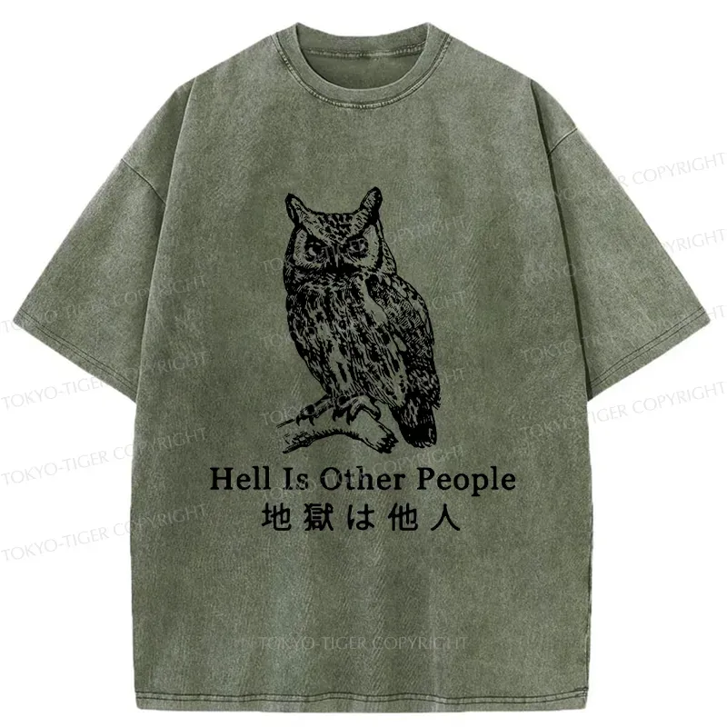 Tokyo-Tiger Hell Is Other People Washed T-Shirt Sale