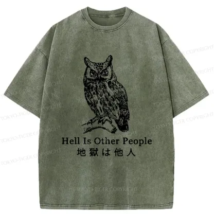 Tokyo-Tiger Hell Is Other People Washed T-Shirt
