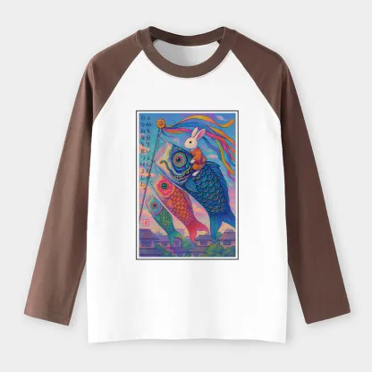 Tokyo-Tiger Ukiyoe Rabbit Ride Carp streamer Poster long sleeve T-shirt
