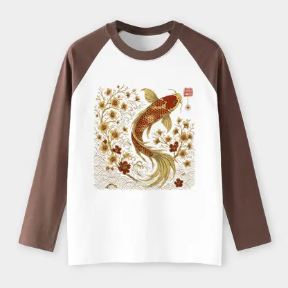 Tokyo-Tiger Vintage Sakura And Koi long sleeve T-shirt