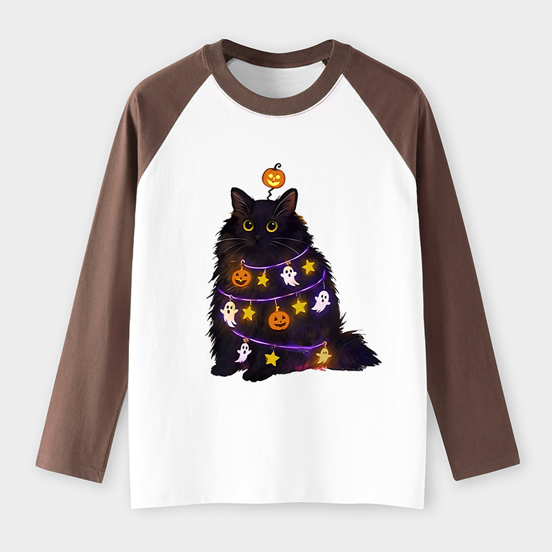 Tokyo-Tiger Halloween Cat Raglan Long Sleeve T-shirt