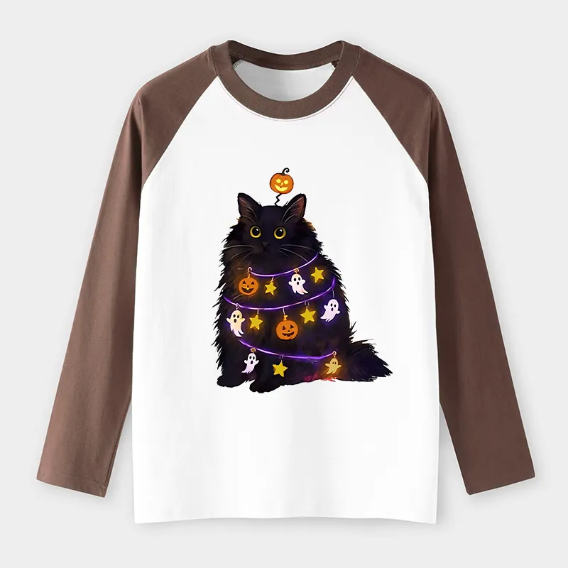 Tokyo-Tiger Halloween Cat Raglan Long Sleeve T-shirt