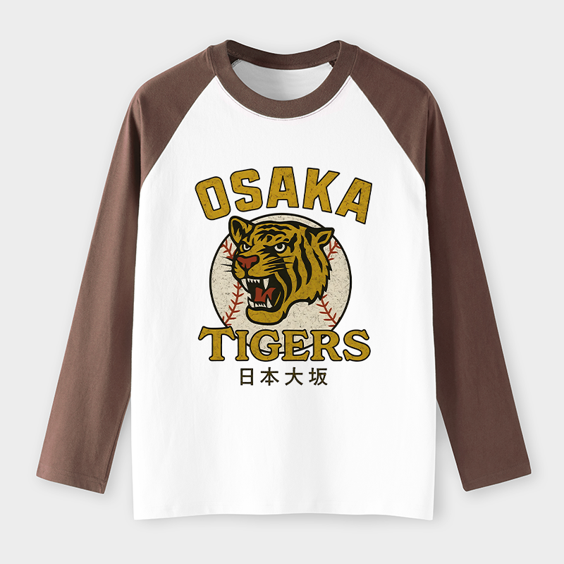 Tokyo-Tiger Funny Osaka Tigers Raglan Long Sleeve T-shirt