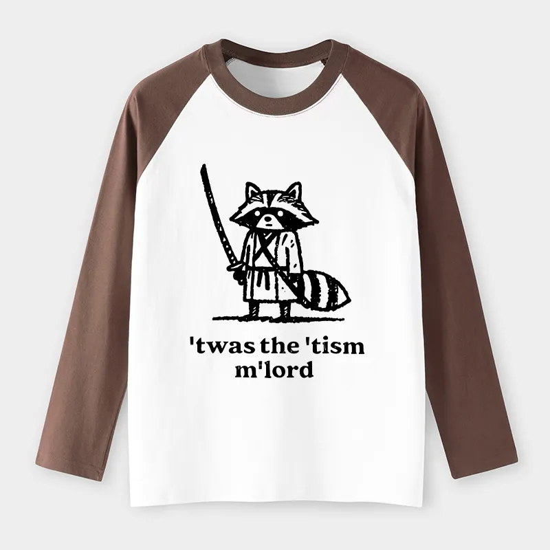 Tokyo-Tiger Focused Samurai Raccoon   Raglan Long Sleeve T-shirt
