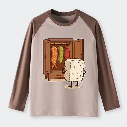 Tokyo-Tiger Sushi Pick Out Clothes Raglan Long Sleeve T-shirt