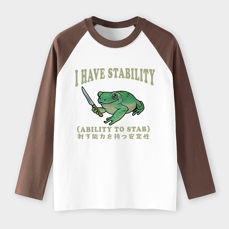 Tokyo-Tiger Mentally Stable Assassin Frog Raglan Long Sleeve T-shirt