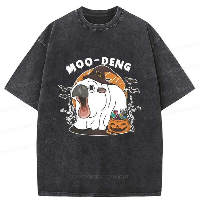 Tokyo-Tiger Halloween Moo Deng Washed T-Shirt